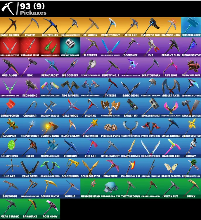 F891 Travis Scott, Diamond Jack, Astro Jack, OG STW Super Deluxe, The Reaper, Elite Agent, Point It Out, Take The L, Orange Justice, 98 Skins (G)